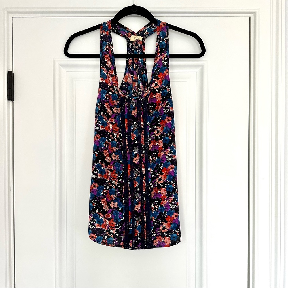 Lush Floral Tank Top Blouse, Size Small